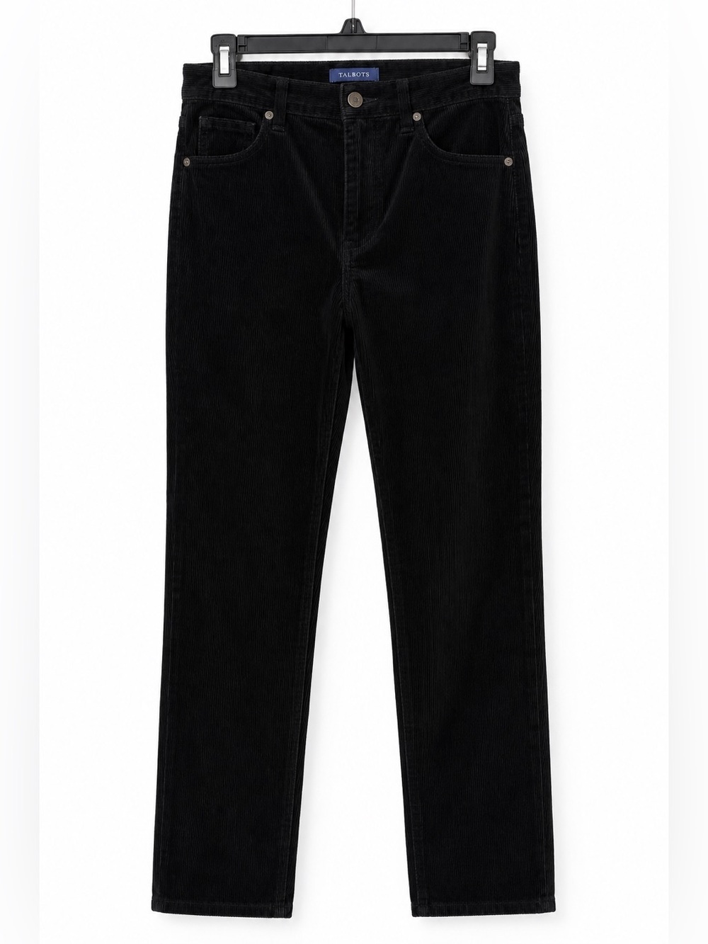 Talbots Black Corduroy High Rise Straight Leg Pants Size 6